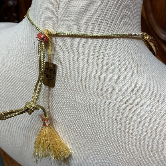 Indian/Bollywood Enamel Faux Zirconia Large Peacock Adjustable Length Necklace - Picture 5 of 7